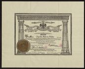 Freemason certificate for Charles Melvin Miller